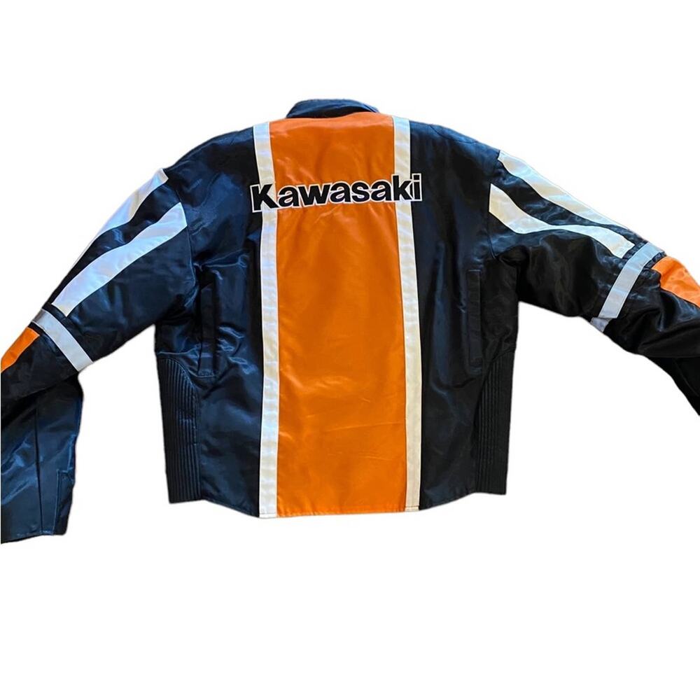Kawasaki Mens Moto Jacket/Coat Size Medium with /zip out Liner Black/Orange